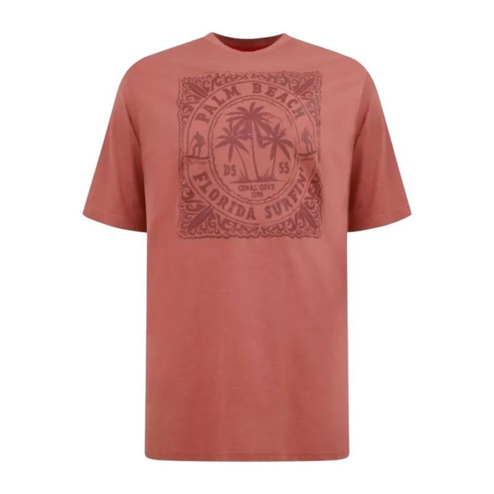 Duke Mens Titchmarsh D555 Florida Surfin Kingsize T-Shirt / Brick Red